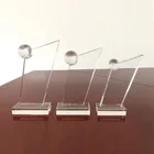 3d Trophy Trophy Wholesale Modern High Quality Small Custom 3D Engraved Crystal Trophy Golf