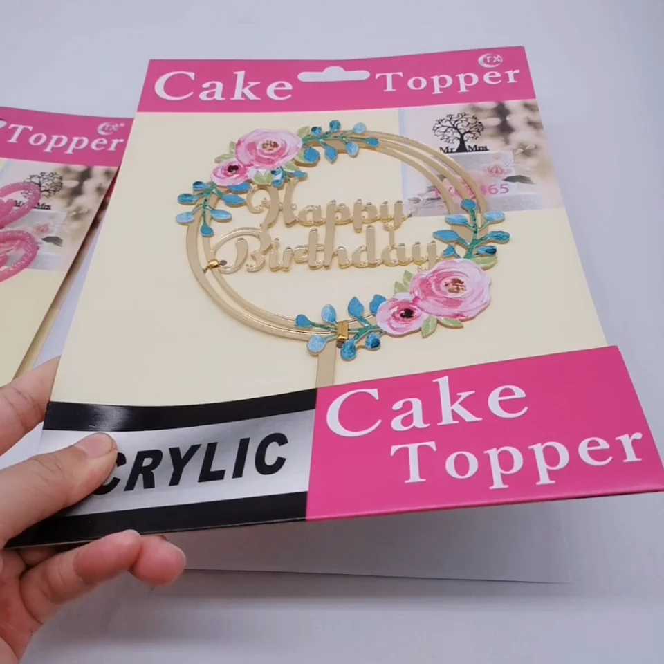 cute cake topper happy birthday acrylic topper birthday party