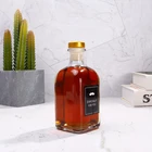 Glass Bottle Fragrance Glass Bottle Glass 250ML Gold Depict Stopper Fragrance Glass Bottle