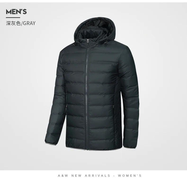 waterproof light herren daunenjacke warm goose duck down mens jacket winter hooded coat
