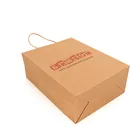 Luxury Fast Food Coffee Packaging Take Away Brown Kraft Paper Carrier Bag For Shopping Packaging