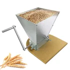 Homebrew Stainless Steel 2 Roller Malt Mill Manual Adjustable Barley Crusher Grain Mill with Wooden Base