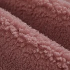Pink Color Sherpa Fleece Faux Fur Fabrics Short Polyester Yarn