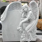 White Marble Weeping Angel Tombstone
