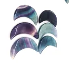 Custom Natural Gemstone Healing Quartz Fluorite Crystal Carving Moon