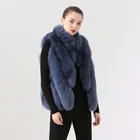 QIUCHEN- QC19072 new arrival hot sale real fox fur coat natural fox fur vest women winter fur gilet short vest