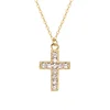 Fashionable 925 sliver 18K gold platting Jewelry Zircon CZ cross pendant necklace for womens