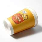 Factory sale fashion style 90 caliber 12oz 400ml cartoon custom logo single wall disposable coffee coated paper cup