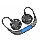 Hands Free Portable Neck Fan Rechargeable Mini Personal Fan Battery Operated with 4 Level Air Flow 4 LED lights for Home