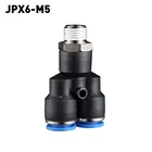 JPX6-M5 3 Way Port Y Shape Air Pneumatic Hose Tube Push in Gas Plastic Pipe Fitting Connectors Quick Fittings