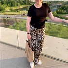 Wholesale leopard lounge pants women leopard print pants 2019 new leopard print pants plus size