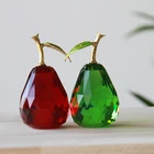 Colorful Crystal Pear 44*85mm Prisms With Gift Boxes For Figurine Ornaments Glass Crafts Office Desktop Decor