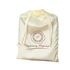 white nylon cotton muslin satin drawstring dust bag for handbag custom logo