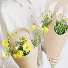 Creative Handle Kraft Paper Flower Bags Flowers Wrapping Gift Flower Packaging Home Decoration packaging products