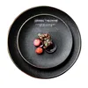 French Luxury Creative Hand-painted Golden Rim Restaurant Tableware Set Simple Black and White Dinner Plates