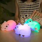 LED Baby Kid Night Light 7 Colors USB Rechargeable Cute Design Silicone Night Lamp