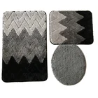 Wholesale 3pcs Custom Soft Polyester Anti Slip Bathroom Rug Set Bath Mat