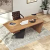 Solid wood big board table Computer desk simple modern boss desk President's desk