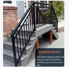 High Quality Black Metal Aluminum Pipe Design Outdoor Deck Bridge Staircase Balcony Stair Railing Balustrade Handrail