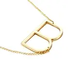 925 Sterling Silver Initial Necklace 18K Gold Plated Large Big Letters Script Name Monogram Necklaces for Women