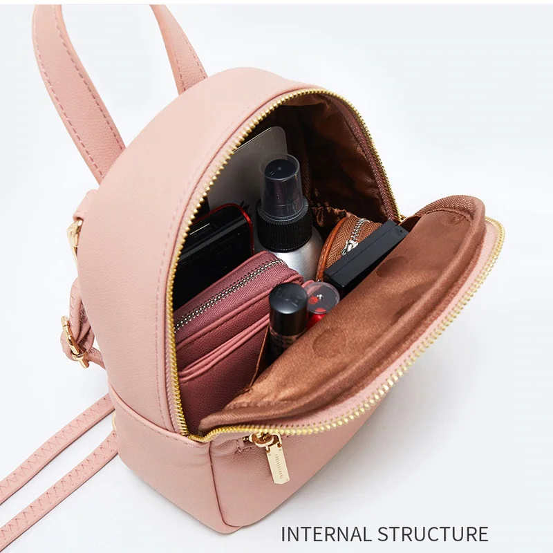 product-mochilas Young Designer Women small Soft Backpacks fashion Leather ladies school anti theft -1