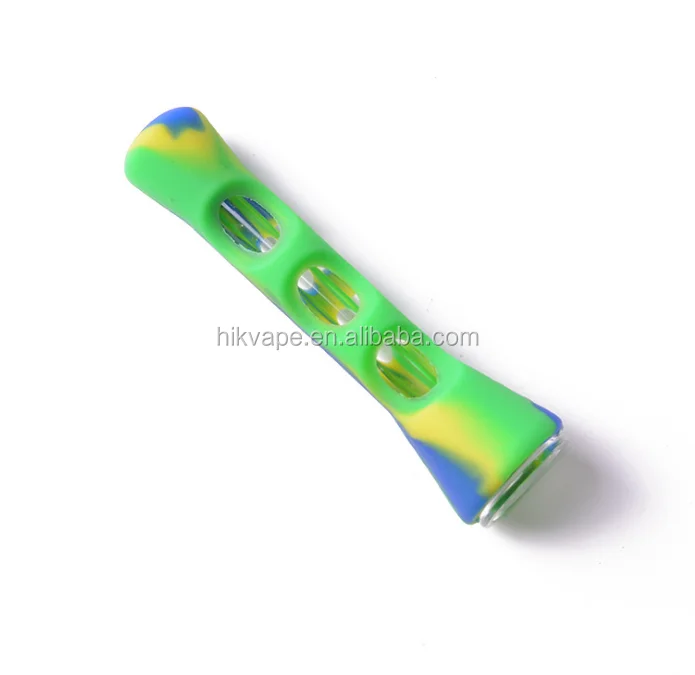 Hand Tobacco Silicone Smoking Pipe Glass Bowl Cap Free Silicone Rubber Smoking Pipe