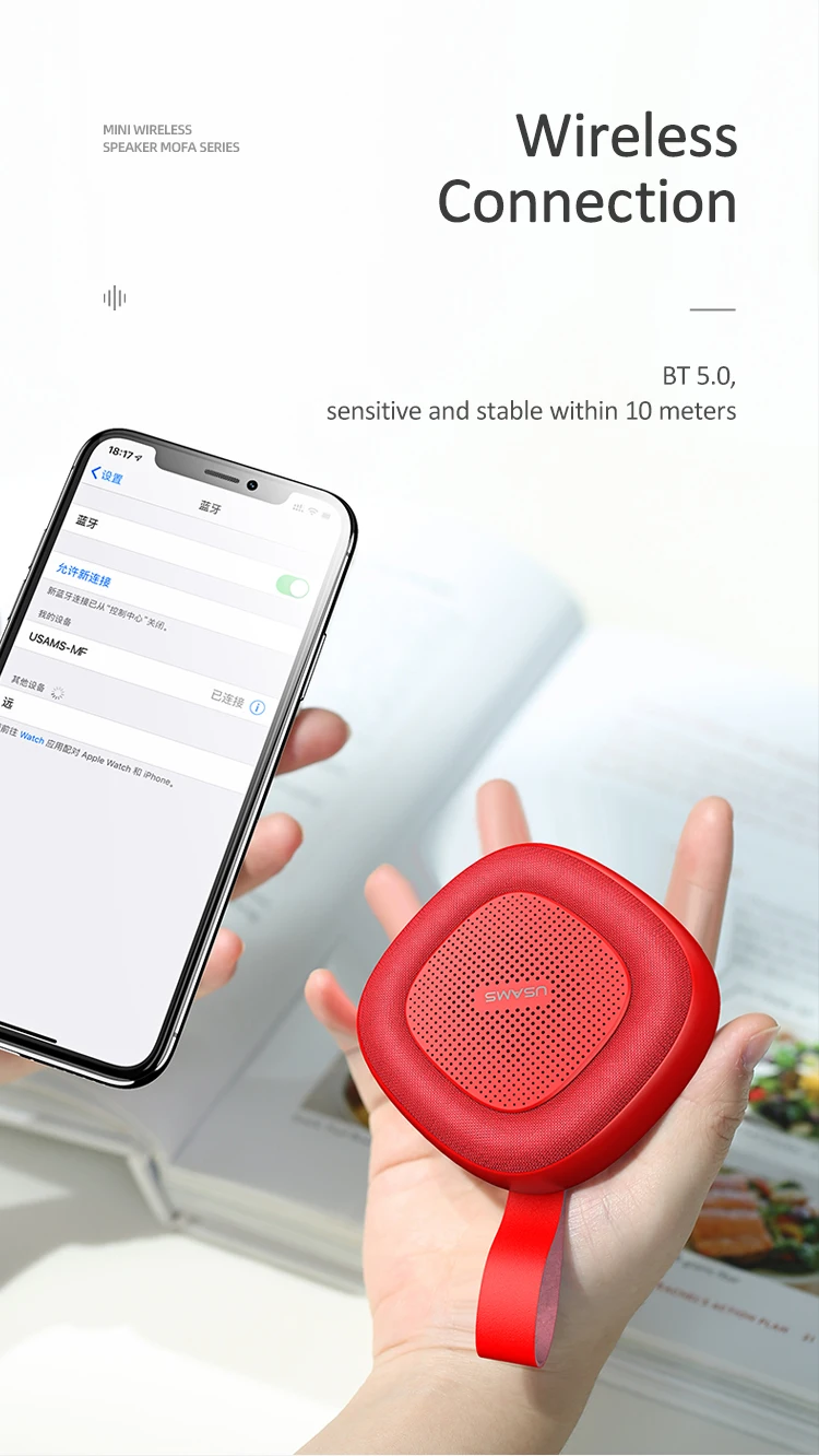 Usams High quality Mofa Series Hands-free Wireless Mini AUX Speaker - ANKUX.COM