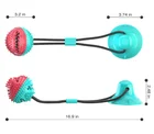 Suction Cup Rubber Tooth Cleaning Chew Ball Puppy Pet Dog Toys With Handle