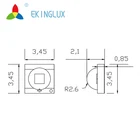 Ekinglux 3535 ハイパワー白色 smd led チップ led ダイオード led コンポーネント