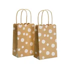 Premium Quality Customized Name Logo Any Size Printed Brown Kraft Paper Shopping Paper Bag with Paper Handle