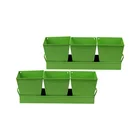 BX 2019 best quality metal garden square 3 pots herb flower planters with tray