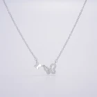 Graphic Customization Guangzhou Wholesale 925 Sterling Turkish Silver Butterfly Necklace