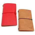 vintage thin leather note book soft pu cover a5 notebook elastic band with replaceable pages