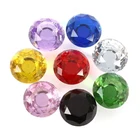 P440 Knobs Drop Worldwide Store Diamond shape Crystal Glass Alloy Door Drawer Cabinet Wardrobe Pull Handle