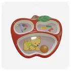 Customized Melamine Apple Shaped Kids children 3 Compartments Plates