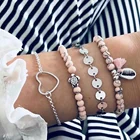 Boho Boho Handmade Bracelet Round Beaded Bracelet Metal Disc Lovers Bracelet