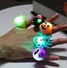 Hot Sale Halloween LED Ring Shiny Pumpkin Spider Rings with Light Led Holiday gift Finger Rings for Kids
