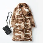 Print Coat Long Women's Fur Coat Camouflage Printed Long And Wide Coat