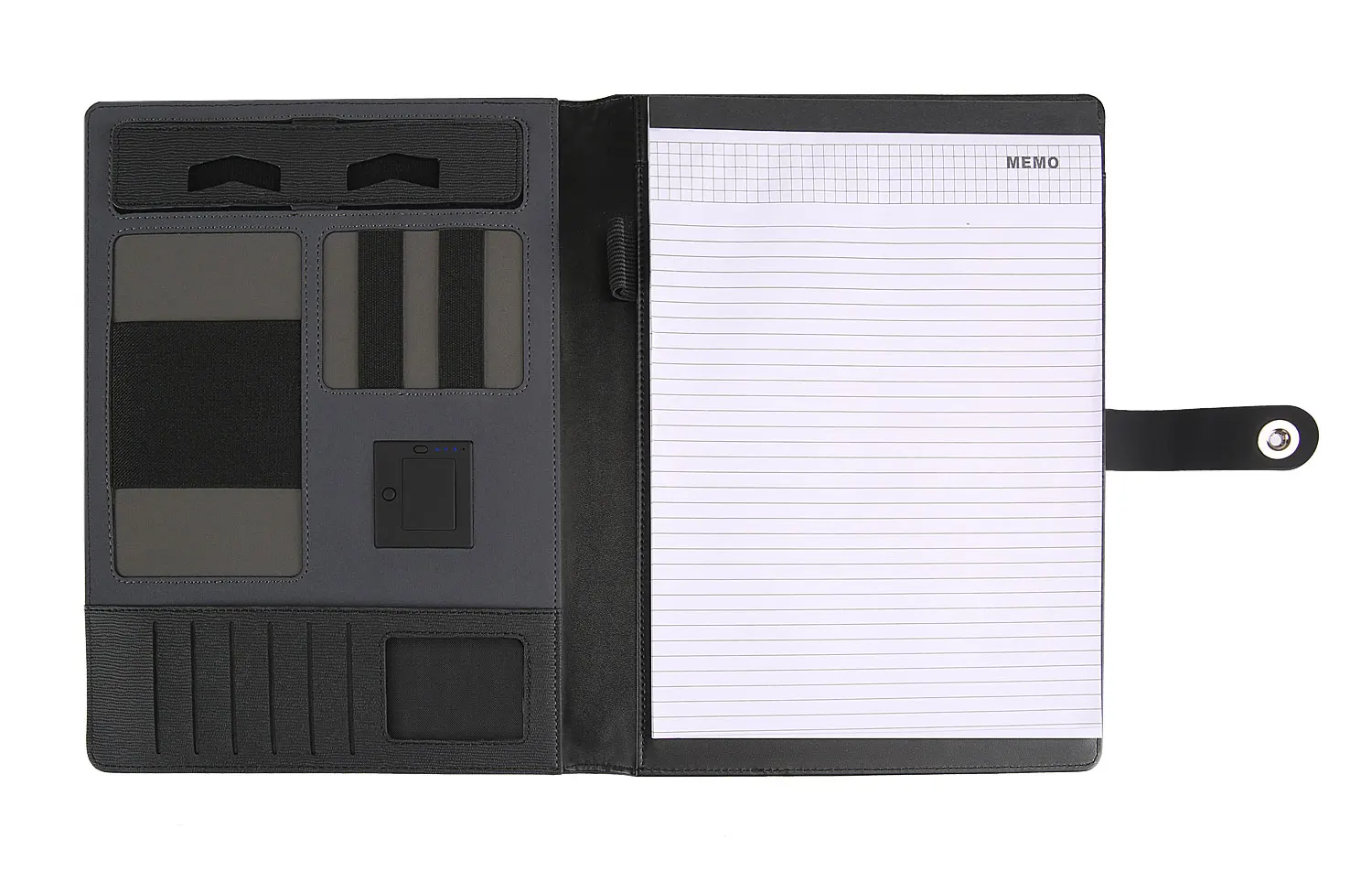 gift office a5 pu leather business powerbank notebook set with