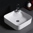 510 Factory direct sell square lavabo standard sizes ceramic corner hand wash basin