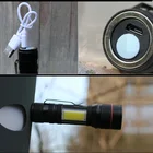 Zoom Flashlight Rechargeable Zoom Torchlight Aluminum USB Rechargeable Handlight COB LED Flashlight