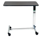 JM0601 Adjustable medical Gas-Spring Overbed Table with wood for hospital and home