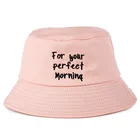 Promote free logo lady's cotton pink custom bucket hat for wholesale