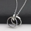 Stainless steel jewelry double finger ring couple necklace