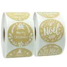 Paper Sticker Sticker Christmas Kraft Paper Label Sticker Rolls For Decoration