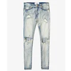 DiZNEW OEM Slim Fit Dirty Jeans Ripped Holes Fashion Denim Pants for Men