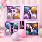 Rose Gold Purple Reusable DIY Alphabet Baby Shower Wedding Decoration Balloon Box Glitter Balloon Storage Block For Birthday