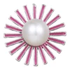New Design Fancy Alloy Round Snap Button With Pearl For Necklace Bracelet