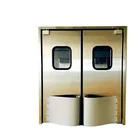 Cold room free door swing opening Industrial stainless steel impact traffic door