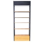 Wood Metal Single Side Wall Shelving supermarket Retail Food Display Stands and Racks